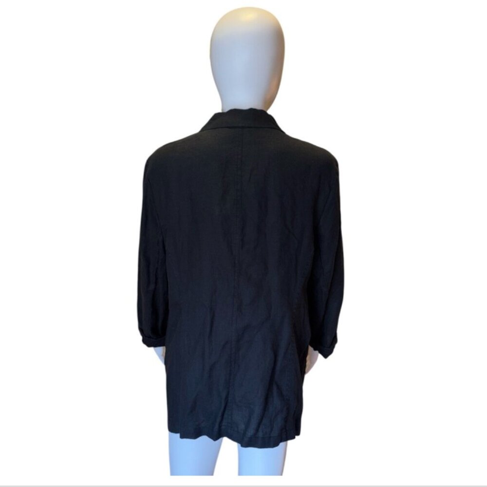 Chico's 100% Linen Open Front Summer Blazer in Black Chico Size 0 (Women's S) - Picture 8 of 8